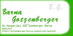 barna gotzemberger business card